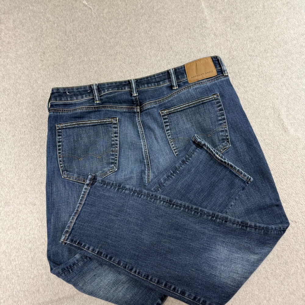 American Eagle Athletic Fit Jeans Mens 38x32 Dark Wash Blue Stretch Denim
